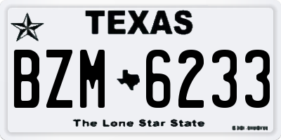 TX license plate BZM6233