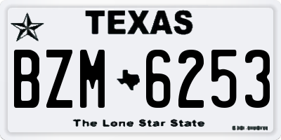 TX license plate BZM6253