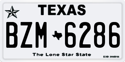 TX license plate BZM6286