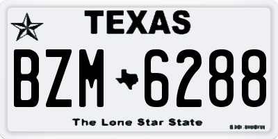 TX license plate BZM6288
