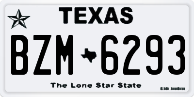 TX license plate BZM6293