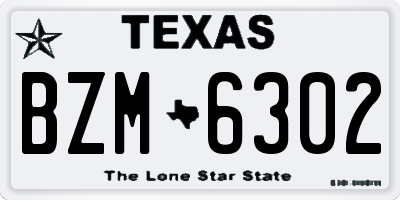 TX license plate BZM6302