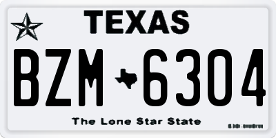 TX license plate BZM6304