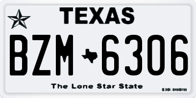 TX license plate BZM6306