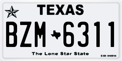 TX license plate BZM6311