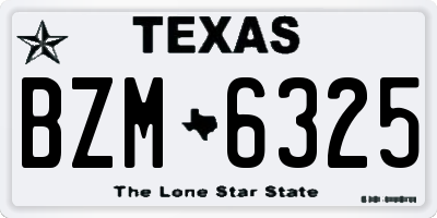 TX license plate BZM6325