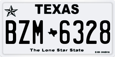 TX license plate BZM6328