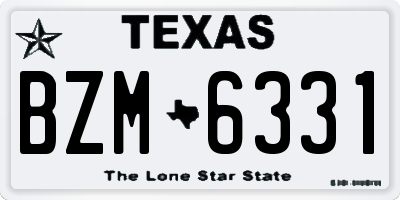 TX license plate BZM6331