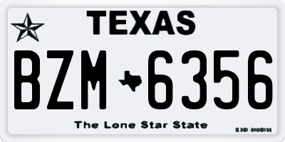 TX license plate BZM6356