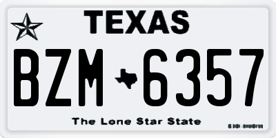 TX license plate BZM6357
