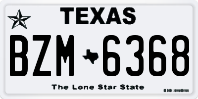 TX license plate BZM6368