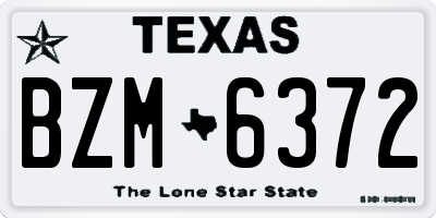 TX license plate BZM6372