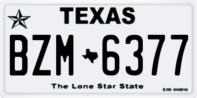 TX license plate BZM6377