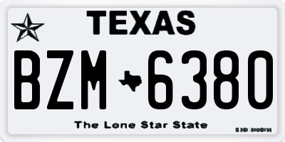 TX license plate BZM6380