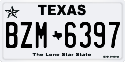 TX license plate BZM6397