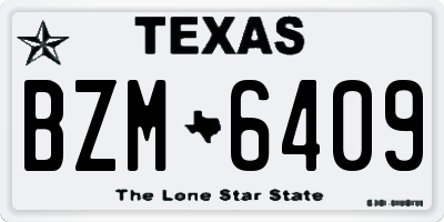 TX license plate BZM6409