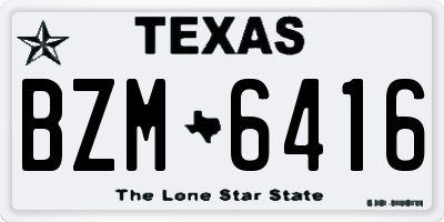TX license plate BZM6416