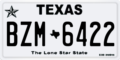 TX license plate BZM6422