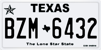 TX license plate BZM6432
