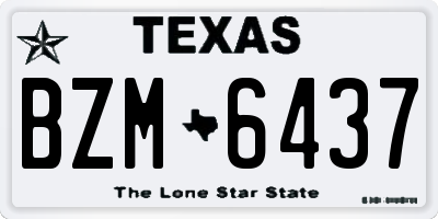 TX license plate BZM6437