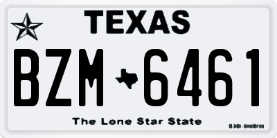 TX license plate BZM6461