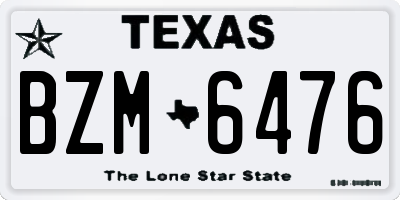 TX license plate BZM6476