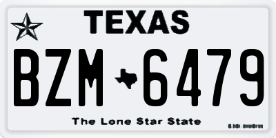 TX license plate BZM6479