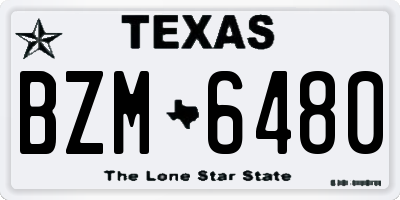 TX license plate BZM6480