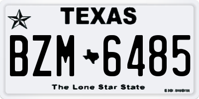 TX license plate BZM6485