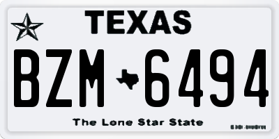 TX license plate BZM6494
