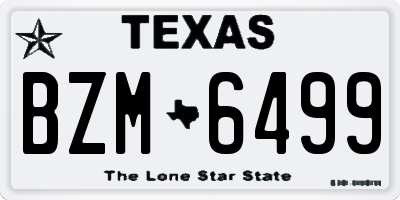 TX license plate BZM6499