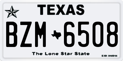 TX license plate BZM6508