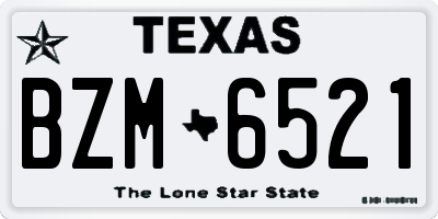 TX license plate BZM6521
