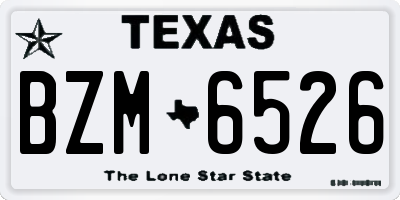 TX license plate BZM6526