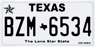 TX license plate BZM6534
