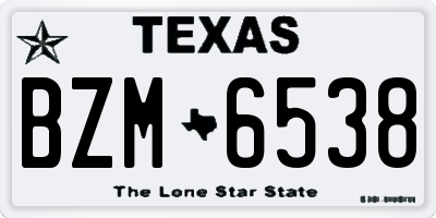 TX license plate BZM6538