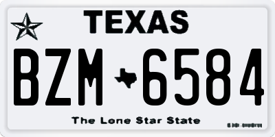 TX license plate BZM6584