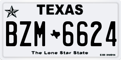 TX license plate BZM6624