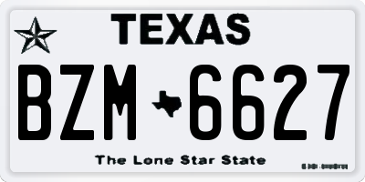 TX license plate BZM6627