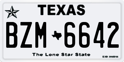 TX license plate BZM6642