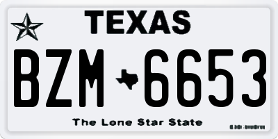 TX license plate BZM6653