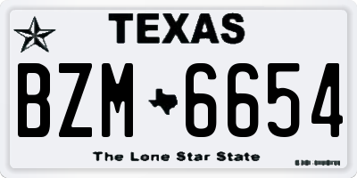 TX license plate BZM6654