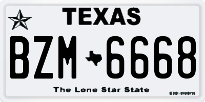 TX license plate BZM6668