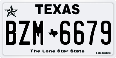 TX license plate BZM6679