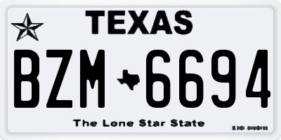 TX license plate BZM6694