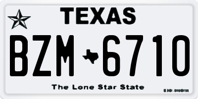 TX license plate BZM6710
