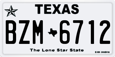 TX license plate BZM6712