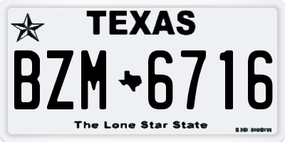 TX license plate BZM6716
