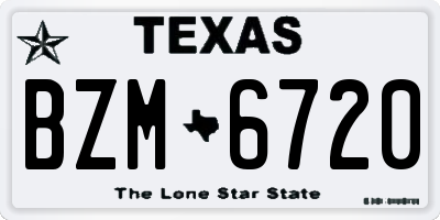 TX license plate BZM6720