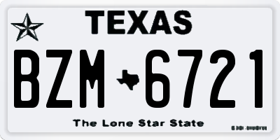 TX license plate BZM6721